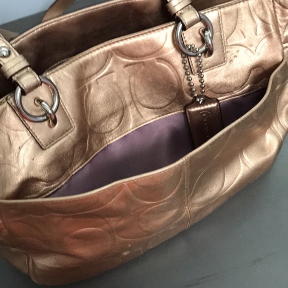 Coach Embossed Gold Purse - Picture 7 of 16